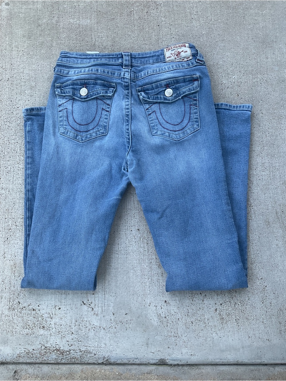 True Religion Billie Mid Rise Straight Jeans Women’s Size 30 Light Wash Denim